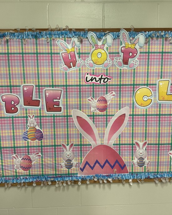 Hop into Bible Class Bulletin Board
