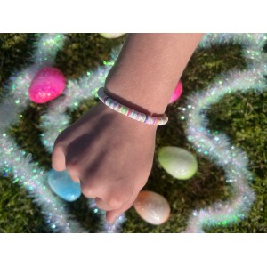 Bunny Tail Clay Bead Bracelet