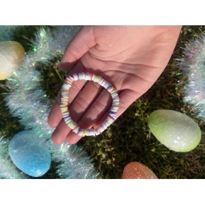 Bunny Tail Clay Bead Bracelet